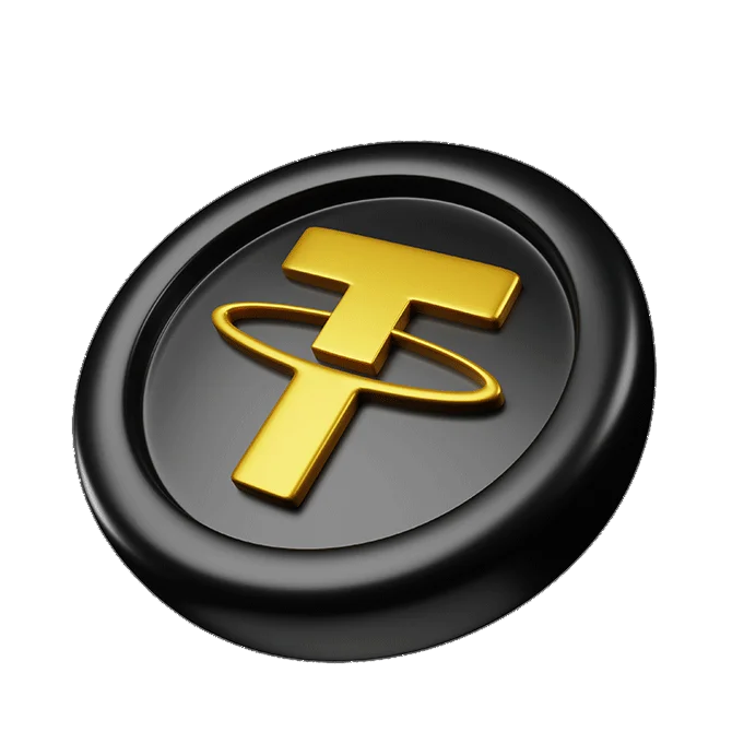 Sell Tether in Dubai, Tether logo on black circle background